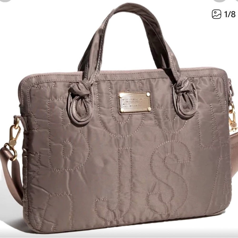 Marc Jacobs Quilted Taupe Laptop Bag